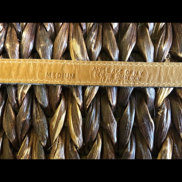 Vintage Snakeskin, Leather Lined Belt by Apple ACC of NY Belt - Picture 5 of 5